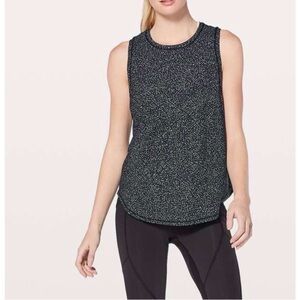 Lululemon Ace Tank Night View (Black and White) Black Mesh Tie Back